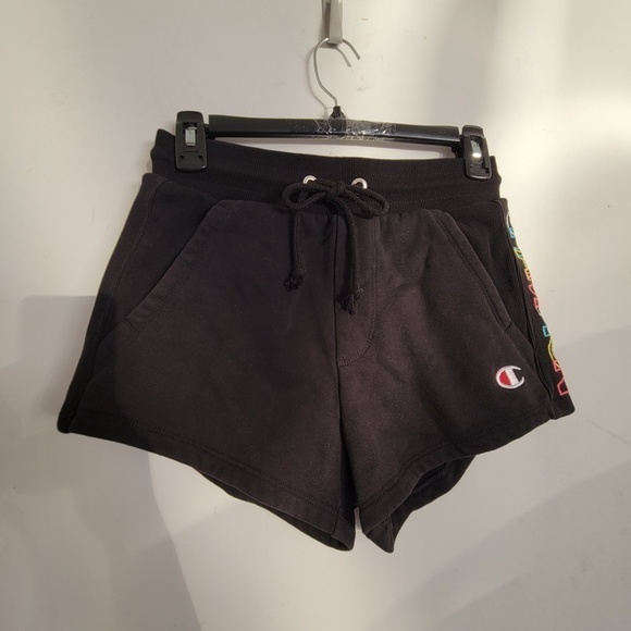 Champion Reverse Weave Spell Out Black Elastic Waist Pull On Shorts Black Sz XS - Picture 1 of 13